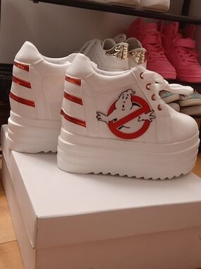 Custom-Ghostbusters Glow-in-the-dark High Heel Sneaker Wedge